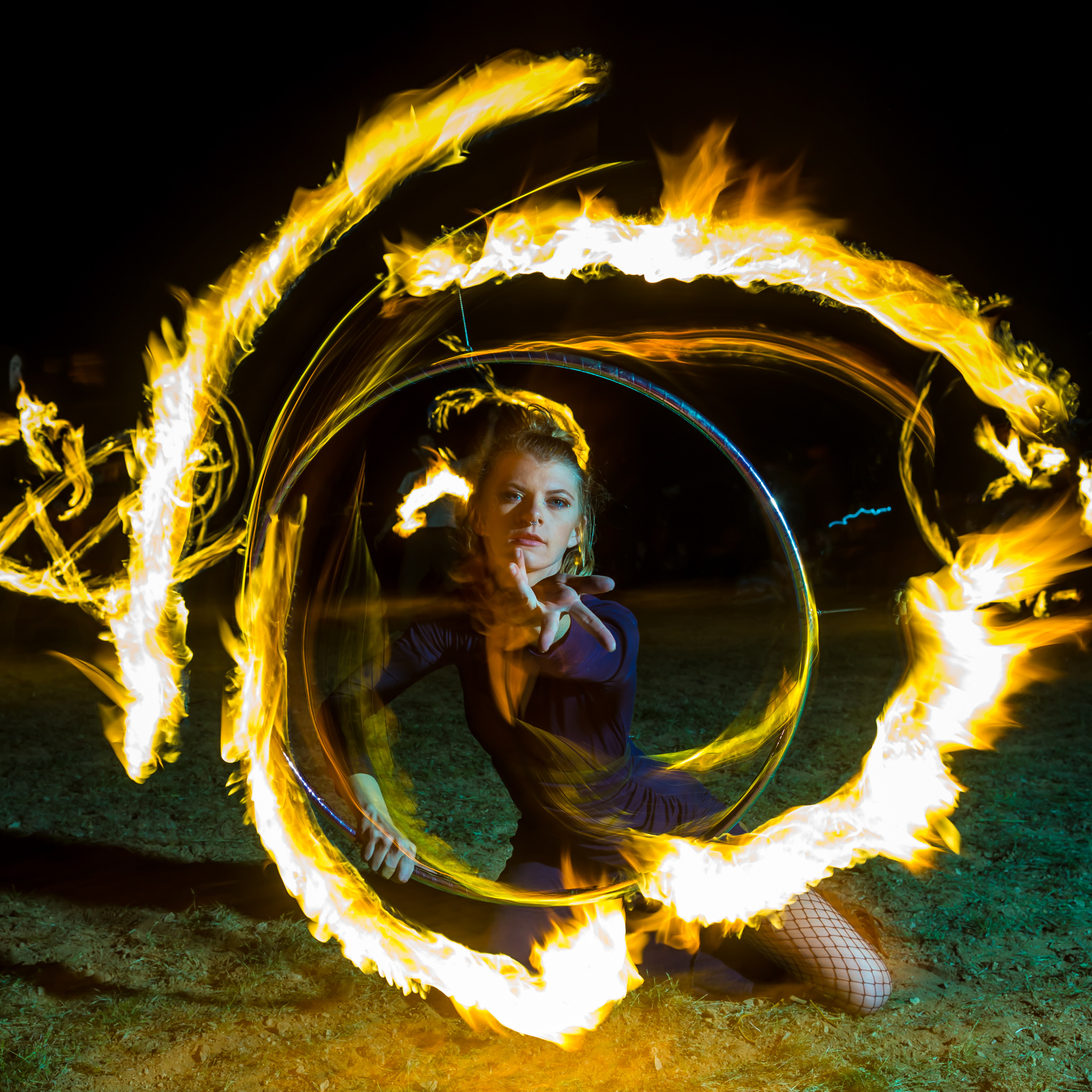 While you re burning alive. Fire Hoop.